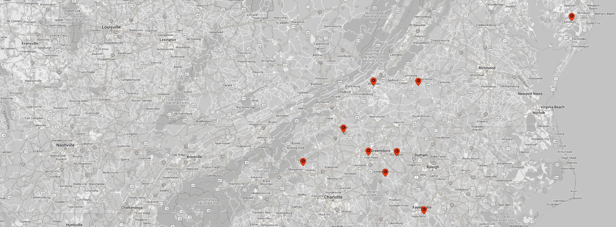 Map of Curtis Lane Equipment Locations