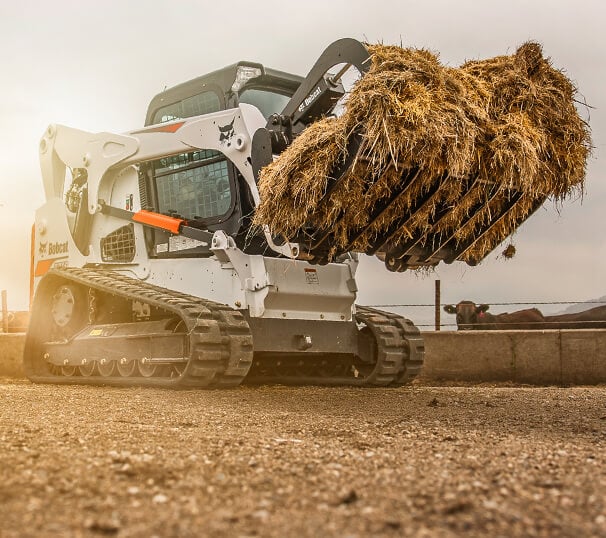Bobcat Track Skid Loader with Hay Fork