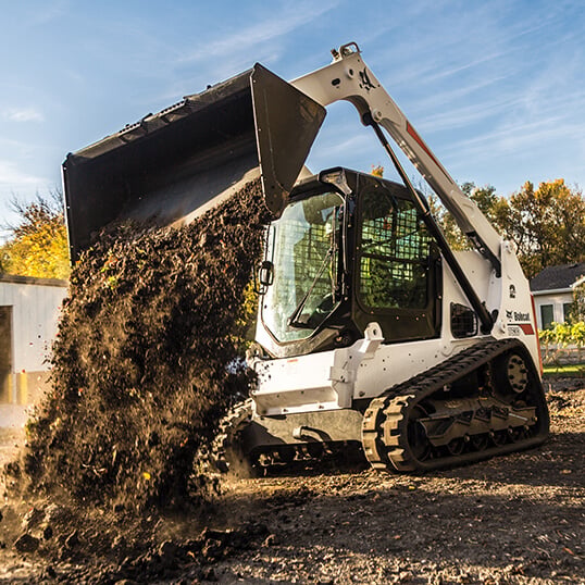 Bobcat Track Skid Loader with Bucket Attachment